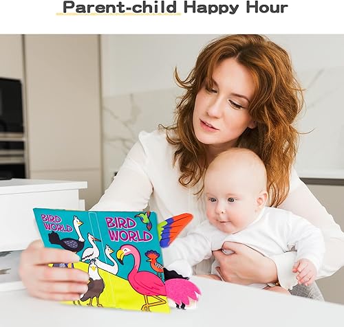 Miniatura 6 de PADONISE Libros suaves para bebés de 0-3-6-12 meses, 2 libros 3D Touch and Feel Crinkle para bebés, bebés recién nacidos y niños pequeños,