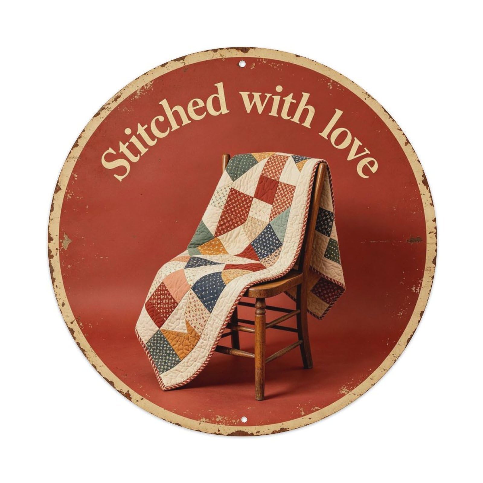Vintage_quilt_handmade_ Metal Tin Sign Plaque