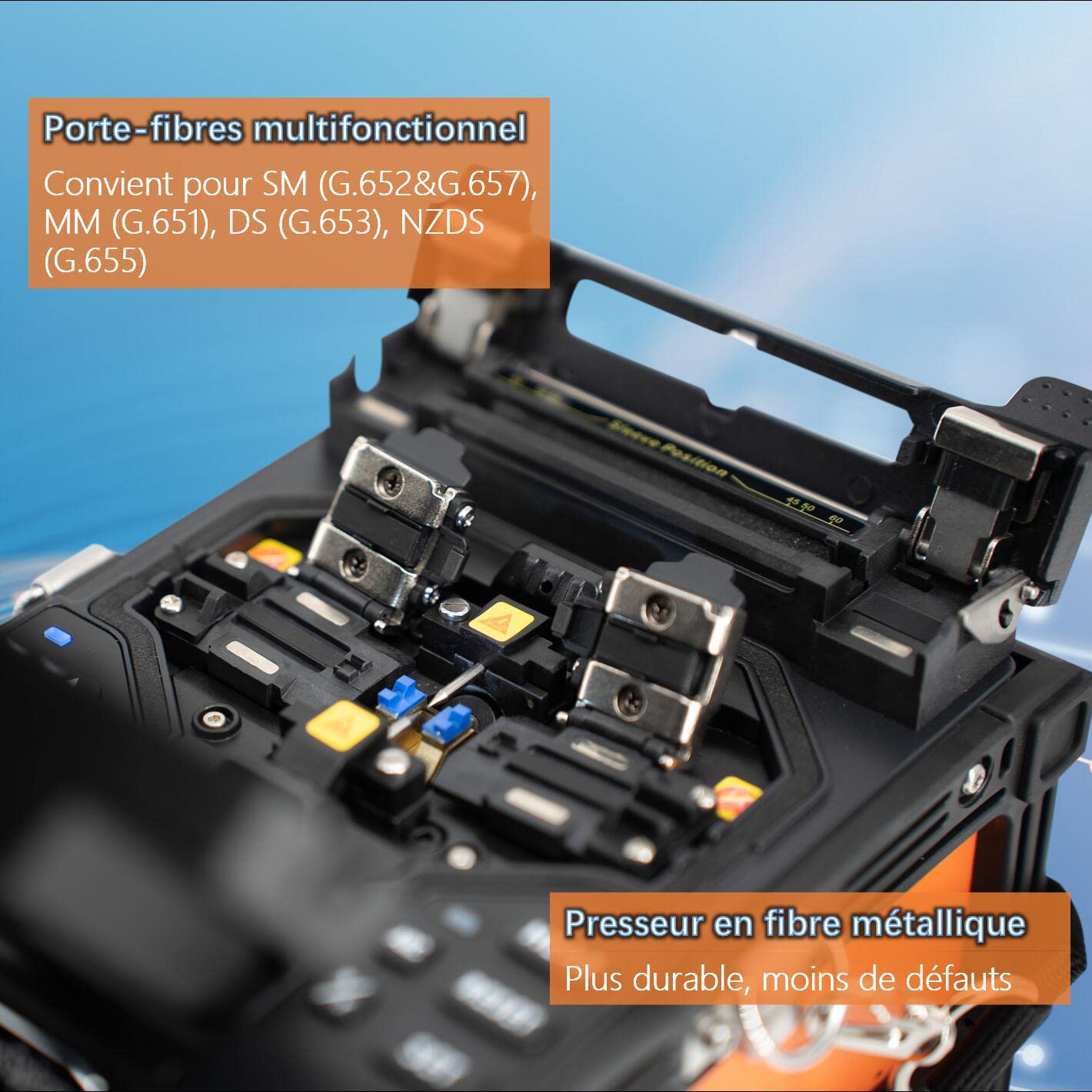 Soudeuse Fibre Optique Fusion Splicer X800 avec Alignement Coeur à Coeur pour les projets de MAN Télécommunication FTTx Épisseuse de fusion automatiques avec grande batterie