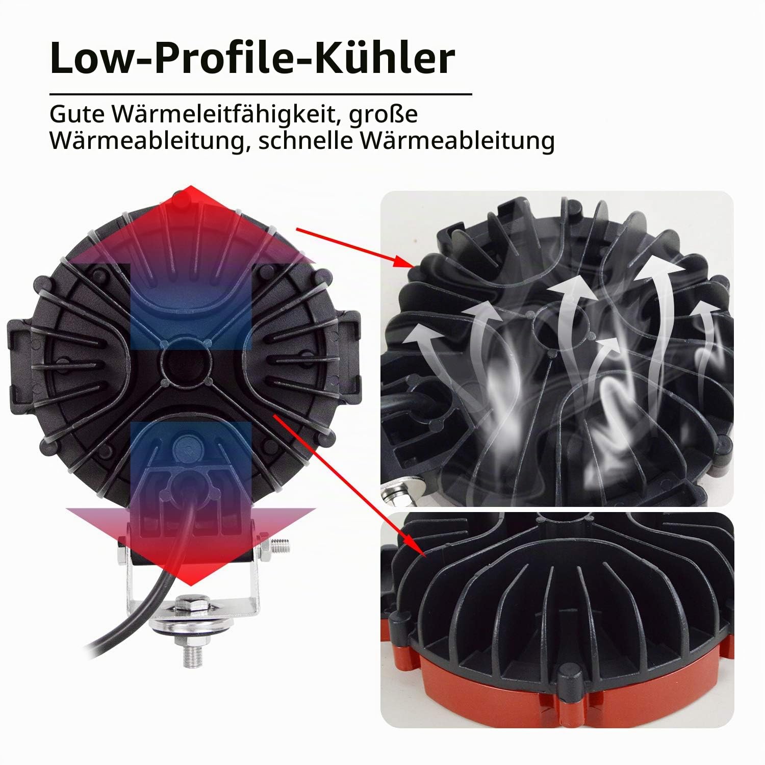 RIGIDON 2x rund led arbeitsscheinwerfer, 7 zoll 51W zusatzscheinwerfer kfz