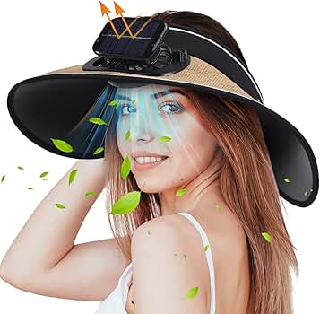 uhr【ウーア】　Portable Sun Hat Amazon.com: Mumucove Solar Fan Hat Wide Brim Visor Straw