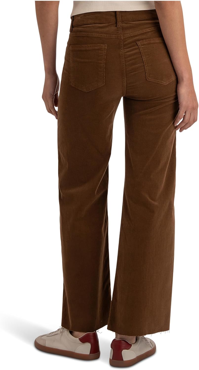 KUT from the Kloth Womens Meg High-Rise Fab Ab Wide Leg Raw Hem-Long Inseam in