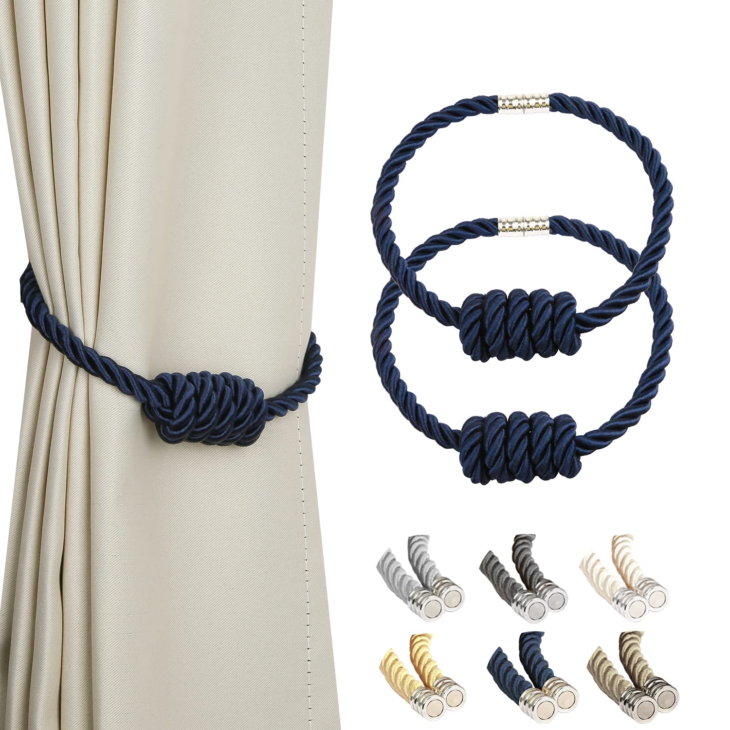 Amazon.com: BEL AVENIR Magnetic Curtain Tiebacks, Decorative Drapery ...