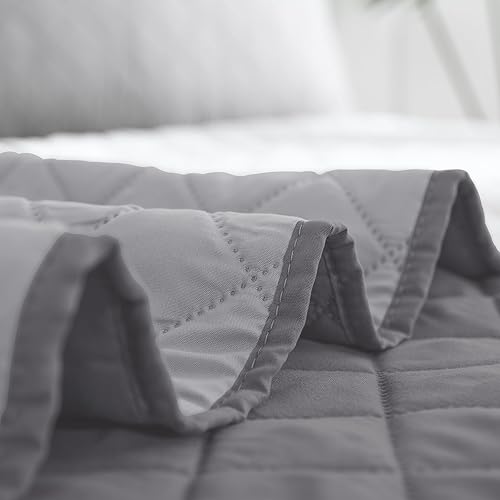 Miniatura 7 de Easy-Going - Juego de colcha reversible con 2 fundas de almohada, tamaño Queen Plus, suave, resistente al agua y manchas, microfibra ligera, gris y