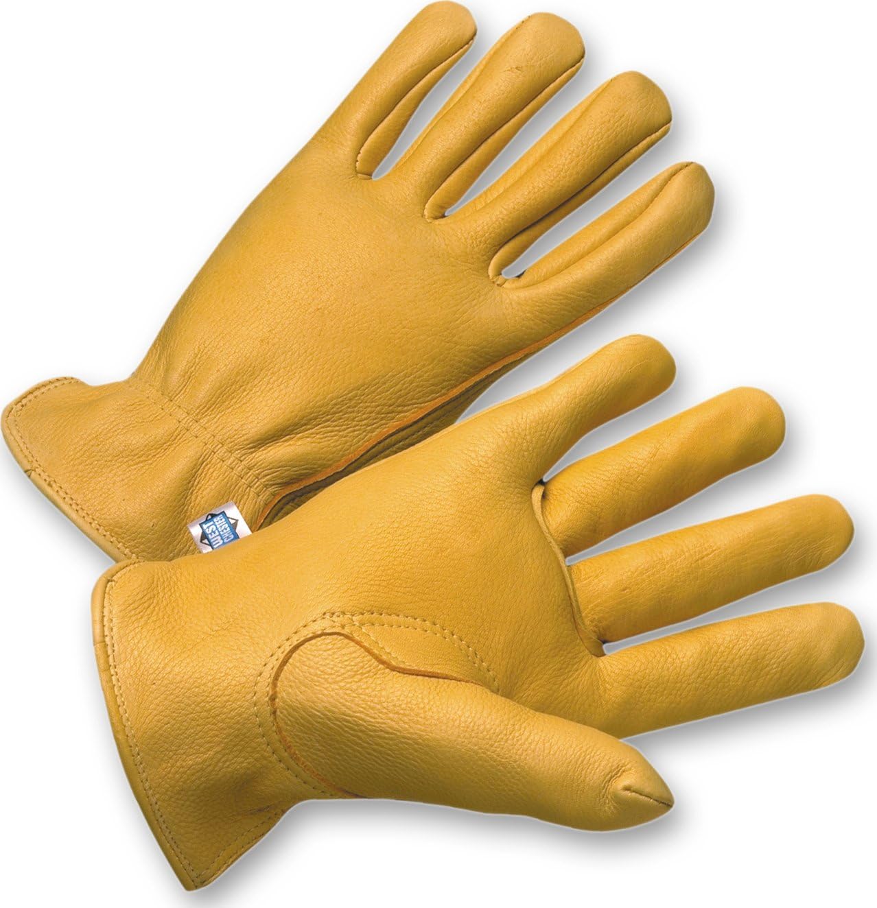 West Chester 9925K Standard Grain Deerskin Leather Driver Gloves - [Pack of 12], Large, Work Gloves with Shirred Elastic Wrist, Gunn Cut, Keystone Thumb