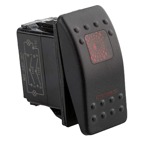 Miniatura 15 de Amarine Made Interruptor basculante impermeable de 12 V 20 A, interruptor de 2 posiciones, barco, DPDT, 7 pines con 2 luces LED (azul)