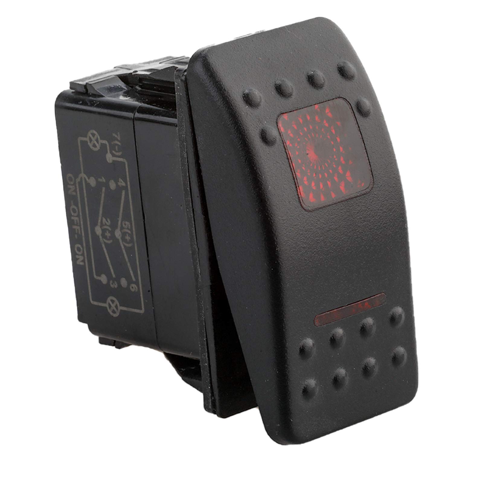 2-Pack Of 12v 20 Amp Waterproof LED On/Off Boat SPST 3P Rocker Switch With Li - Foto 6