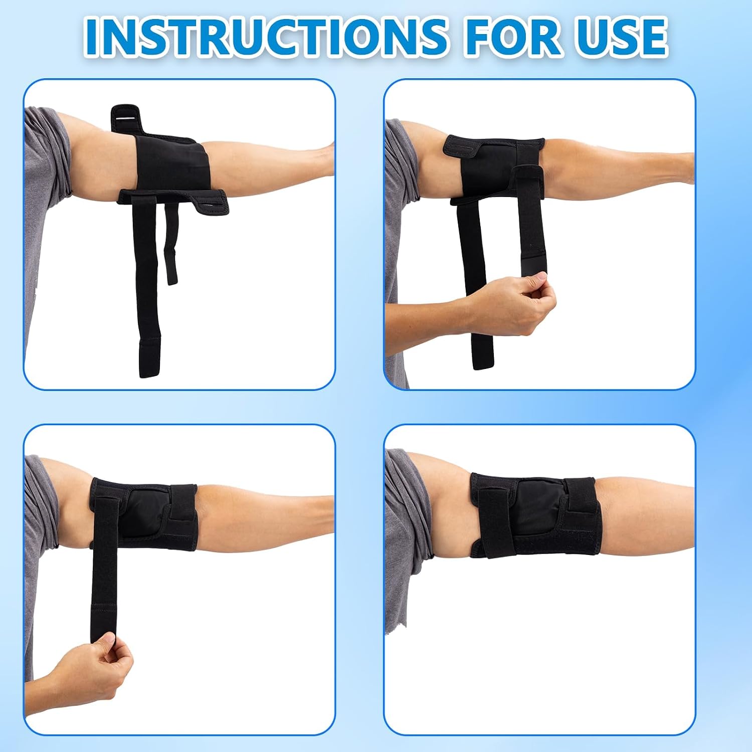1 PCS Bicep Tendonitis Brace, Bicep Compression Sleeve with 2 Adjustable Straps, Upper Arm Compression Sleeve Relieves Muscle Strains and Pain, Arm Support Sleeve for Women and Men(S)