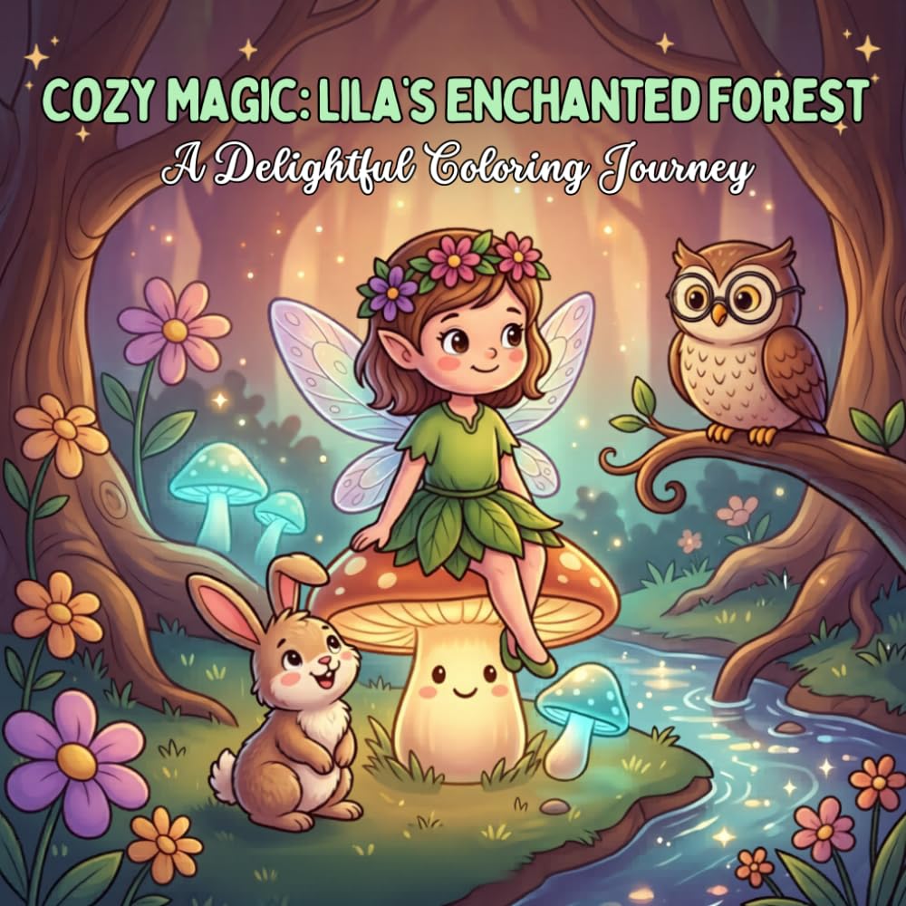 Cozy Magic: Lila’s Enchanted Forest: Coloring Book for Adults and Kids