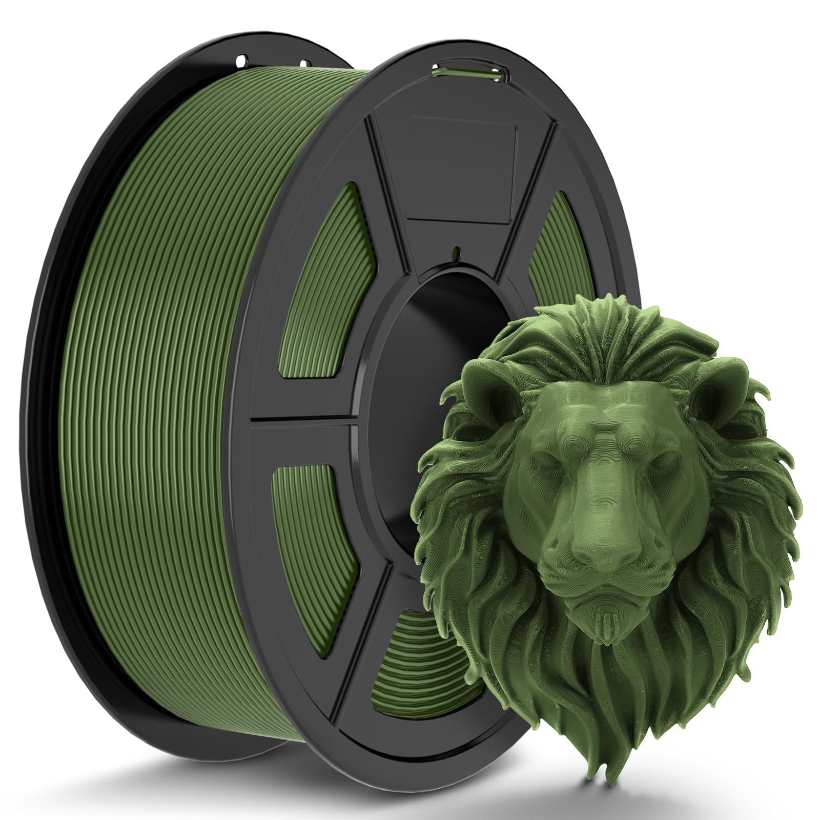 TECBEARS PLA Filament 1.75mm Olivgrün, 1kg 3D Drucker Filament PLA, Filament 3d Druckmaterialien, Vakuumverpackung, Maßgenauigkeit +/- 0,02 mm, 1kg Spule (2,2lbs) PLA Filament für 3D Drucken