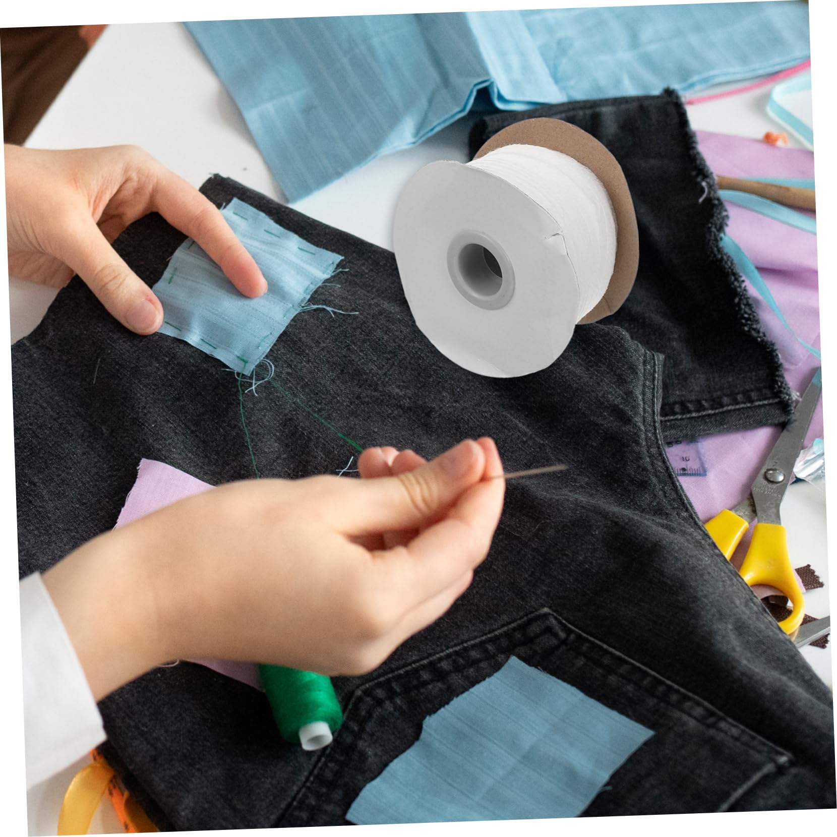 JEWEDECO Non-Woven Interlining Fabric Fusible Lining Strip Bias Tape for Clothing Interfacing Rolls Interfacing Strips Stretch Lining