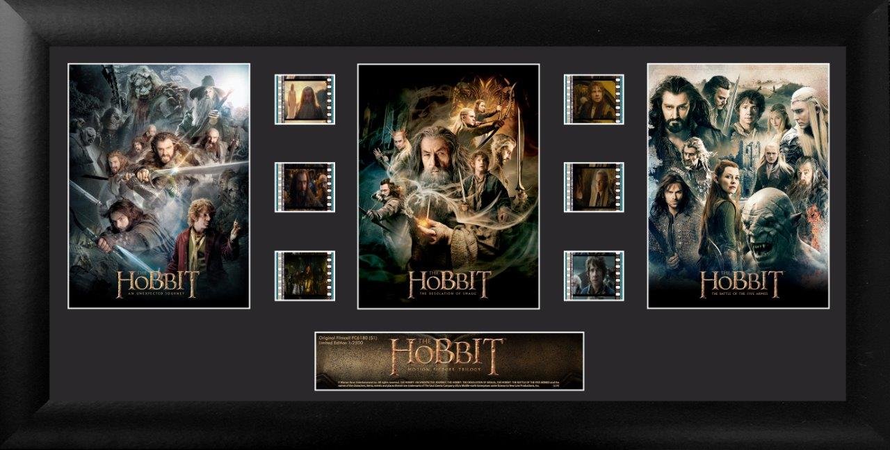 FILMCELLS The Hobbit Trilogy 20” x 11” Framed Movie Presentation - Six 35 mm FilmCells with Certificate of Authenticity - Officially Licensed Limited