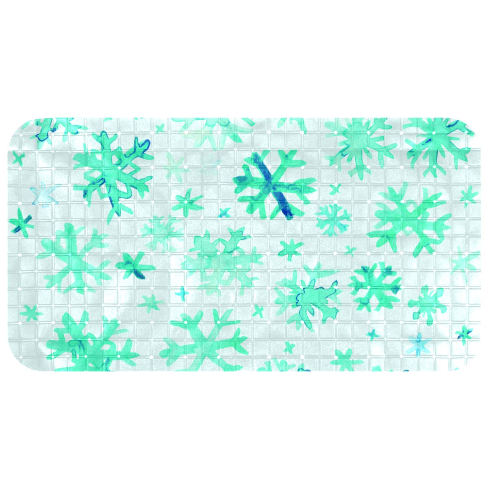 Tapis de bain rectangulaire texturé chic à flocons pour une salle de bain élégante