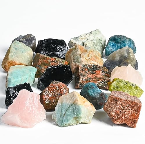 Crocon Mezcla de 1 libra, piedra natural áspera, exótica, áspera, a granel, piedra natural cruda, pulido, minería, equilibrio de chakras, reiki,