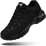 DYKHMILY Chaussures de tennis en acier antidérapant pour hommes Chaussures de travail large Poncture Proof Légèreté Sécurité espadrilles Chaussures de Tennis en acier résistant aux glissements