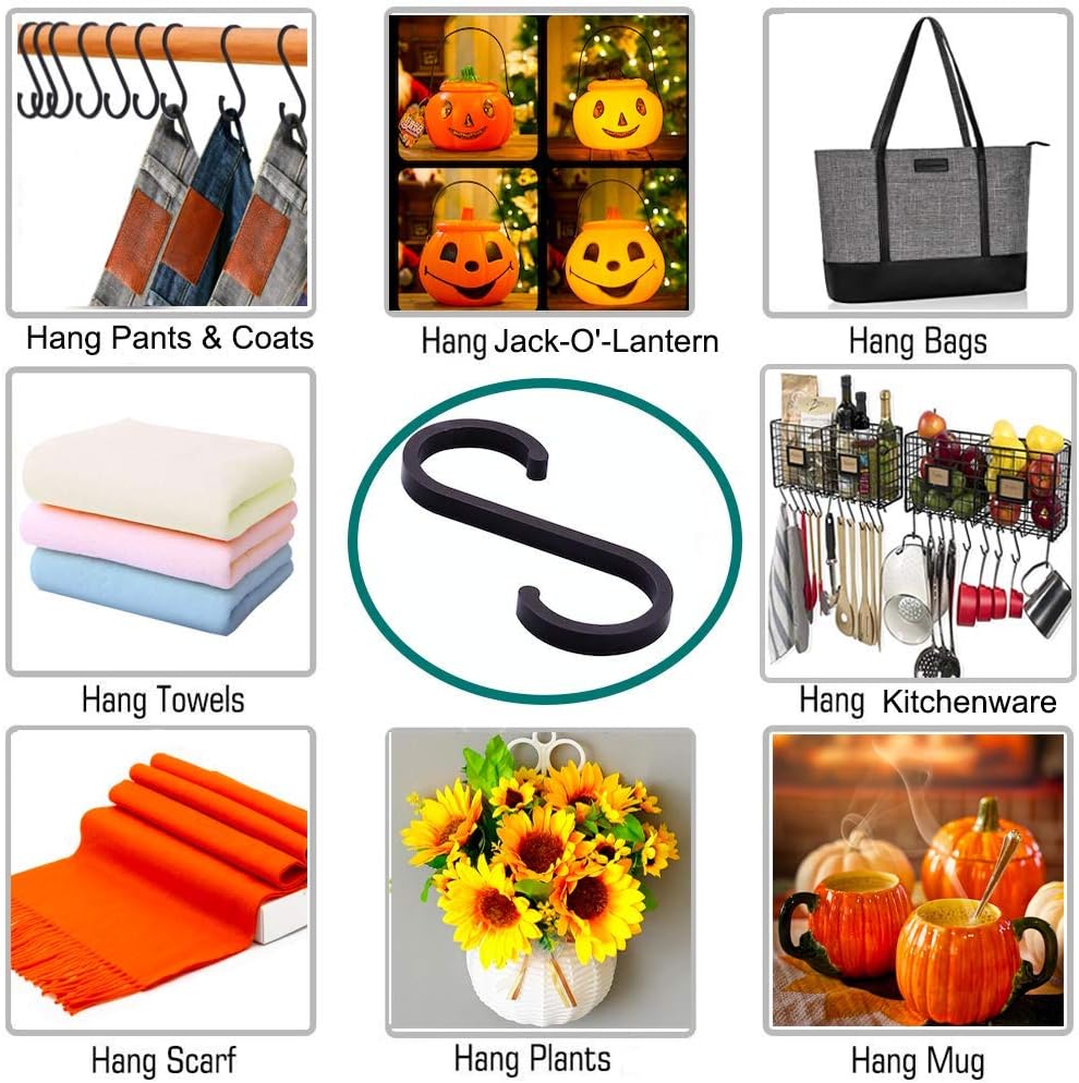 GAViA S Hooks, S Shaped Hooks, Matte Black S Hooks Heavy Duty for Hanging Pots and Pans, Plants, Coffee Cups, Coats, Bags, Towels in Kitchen, Bedroom, Office, Garden, Bathroom, 10 Pack - Image 4