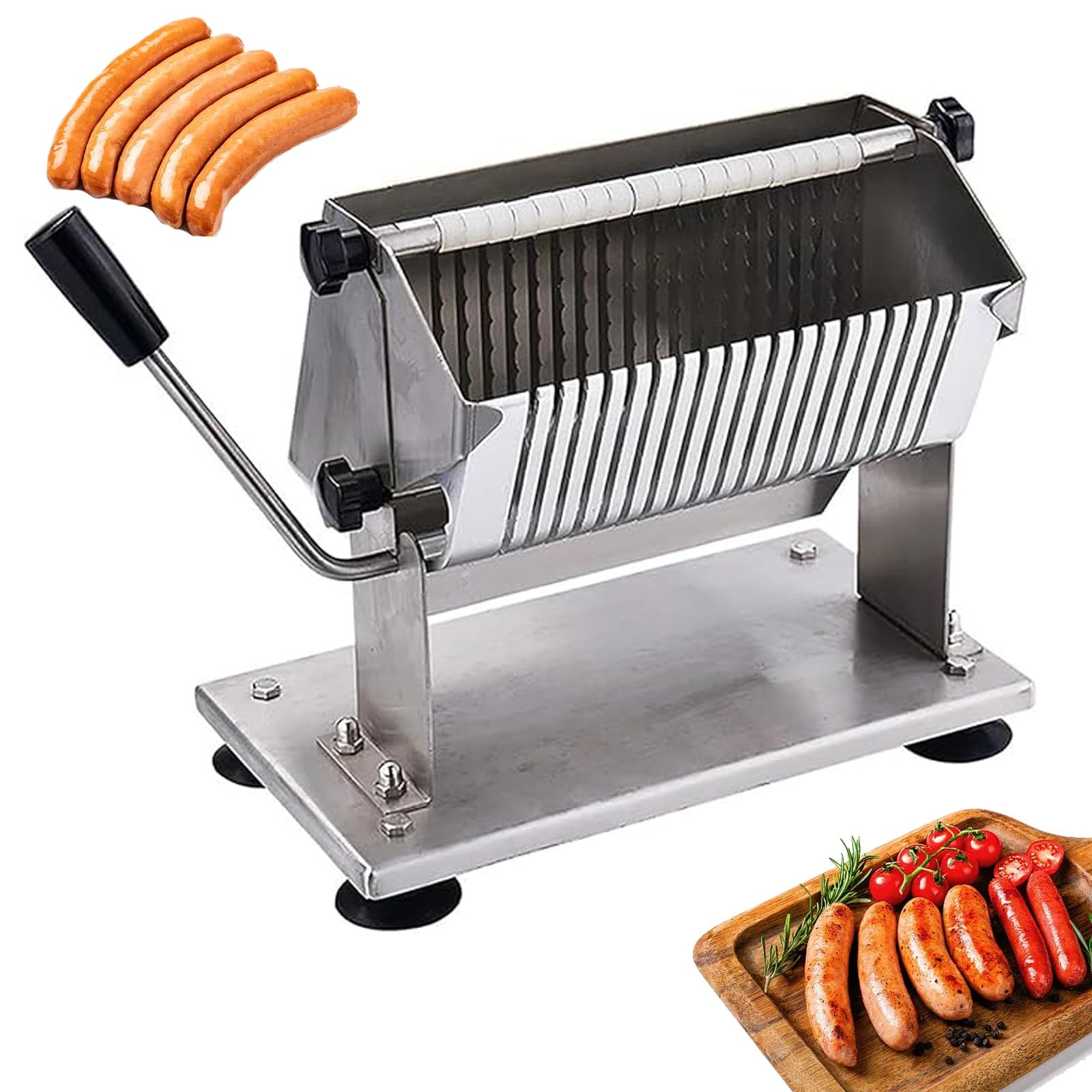 XCSCUK Manual Sausage Slicer Cutter,Commercial Meat Guillotine Slicer,Adjustable Cutting Thickness, for Slicing Sausage Salami Chorizo and Dried Meats (8.5mm)
