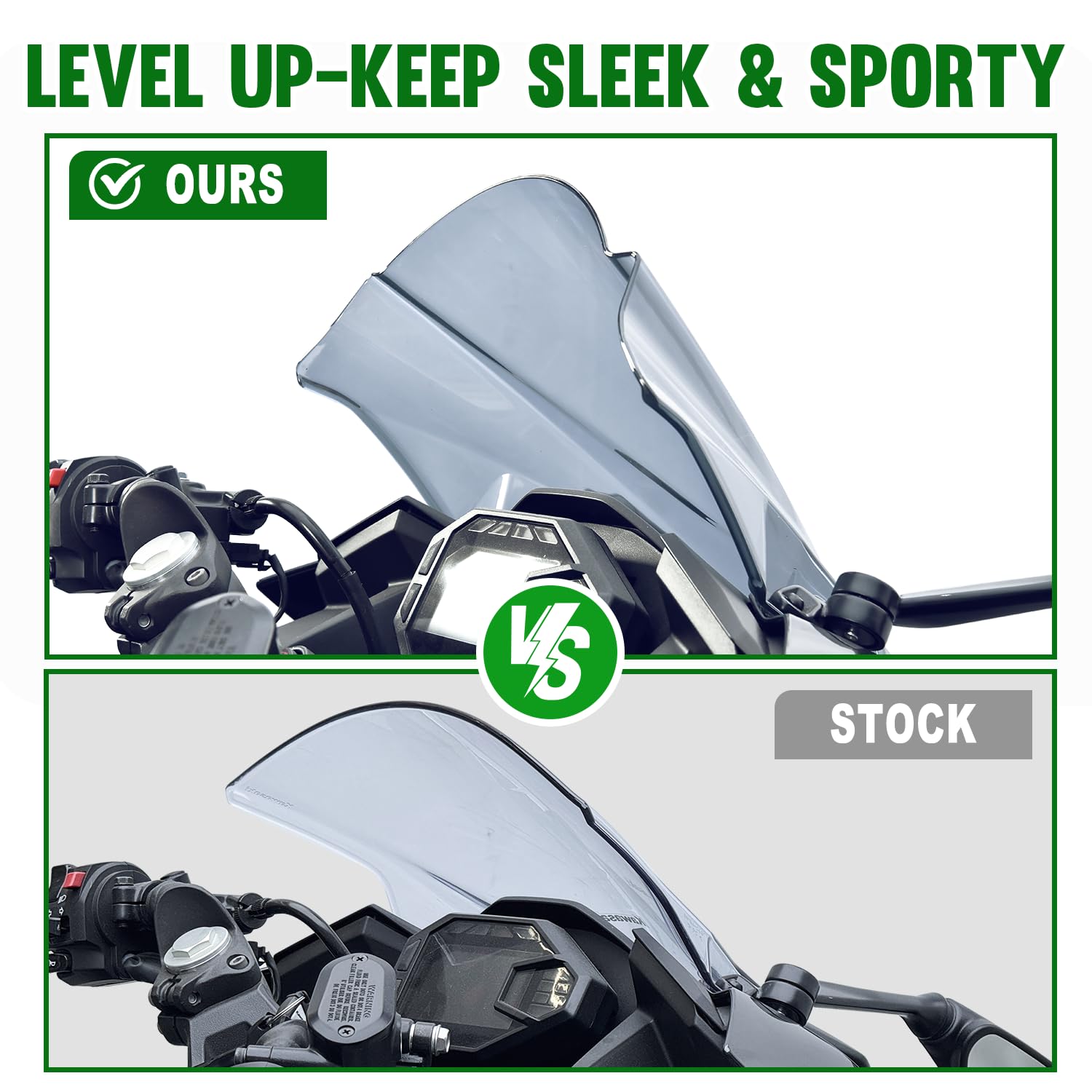 Amazon | オートバイ用フロントガラス 15インチ Ninja 500 ウィンド
