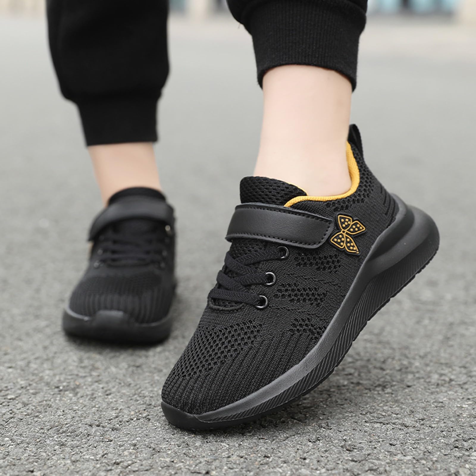 Genérico Moda para niñas Zapatos Casuales,Calzado Deportivo Suave Cierre fácil y práctico Transpirable al Calor Zapatillas de Correr Deportivas Suela Antideslizante Uso en Todo el año