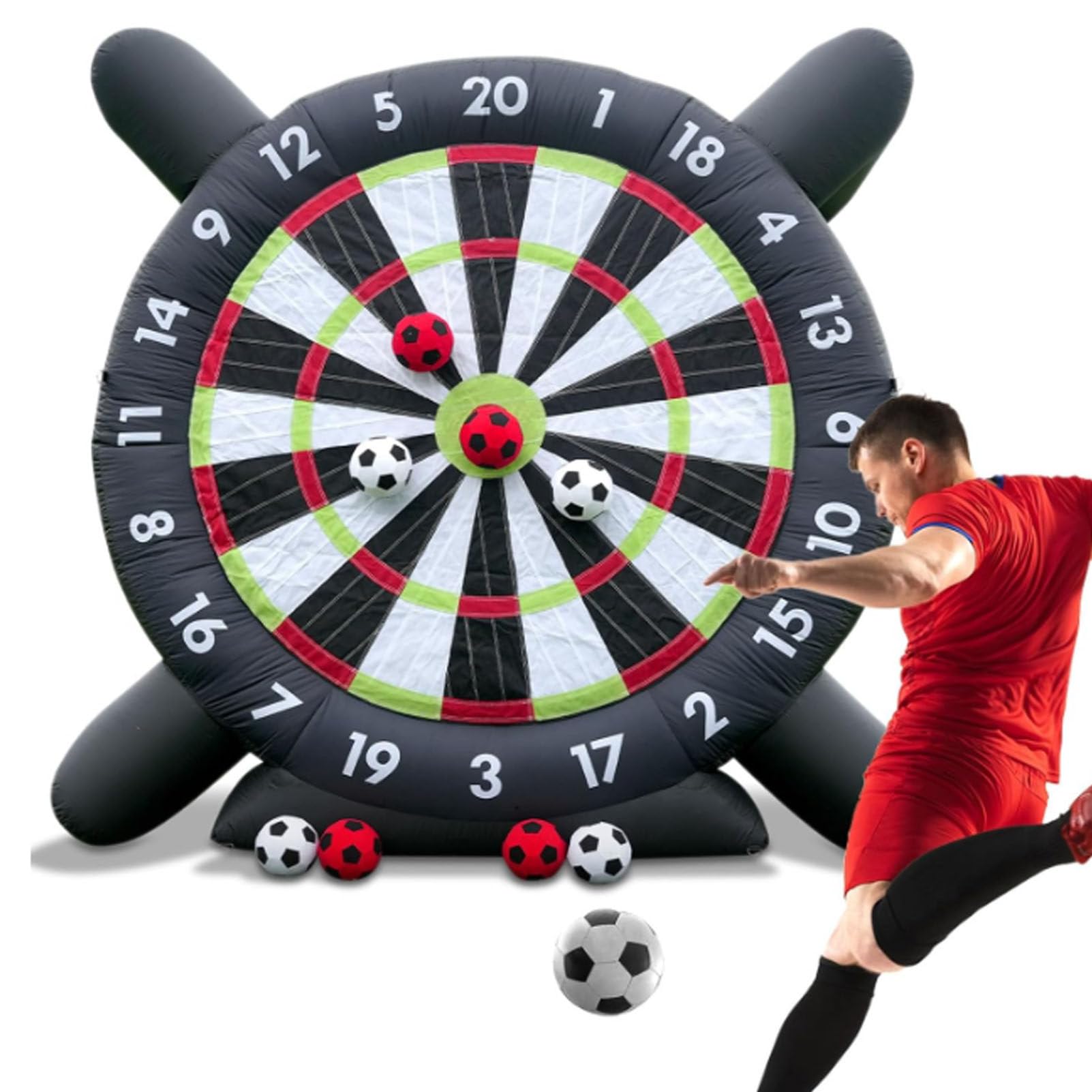 Cashwise Giant Outdoor Soccer Ball Inflatable Dart Game Yard Inflatable Football/Soccer Dart Board with Blower, 8 Sticky Football Dartboard for Team Building Fun Sports Meeting B-4M/13FT