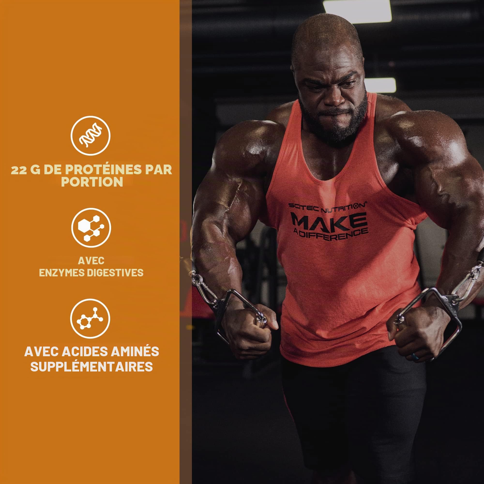 Scitec Nutrition 100% Casein Complex - Complexe de caséine à base de caséine micellaire - avec L-Glutamine, Taurine et Enzymes végétales, 920 g, Chocolat belge