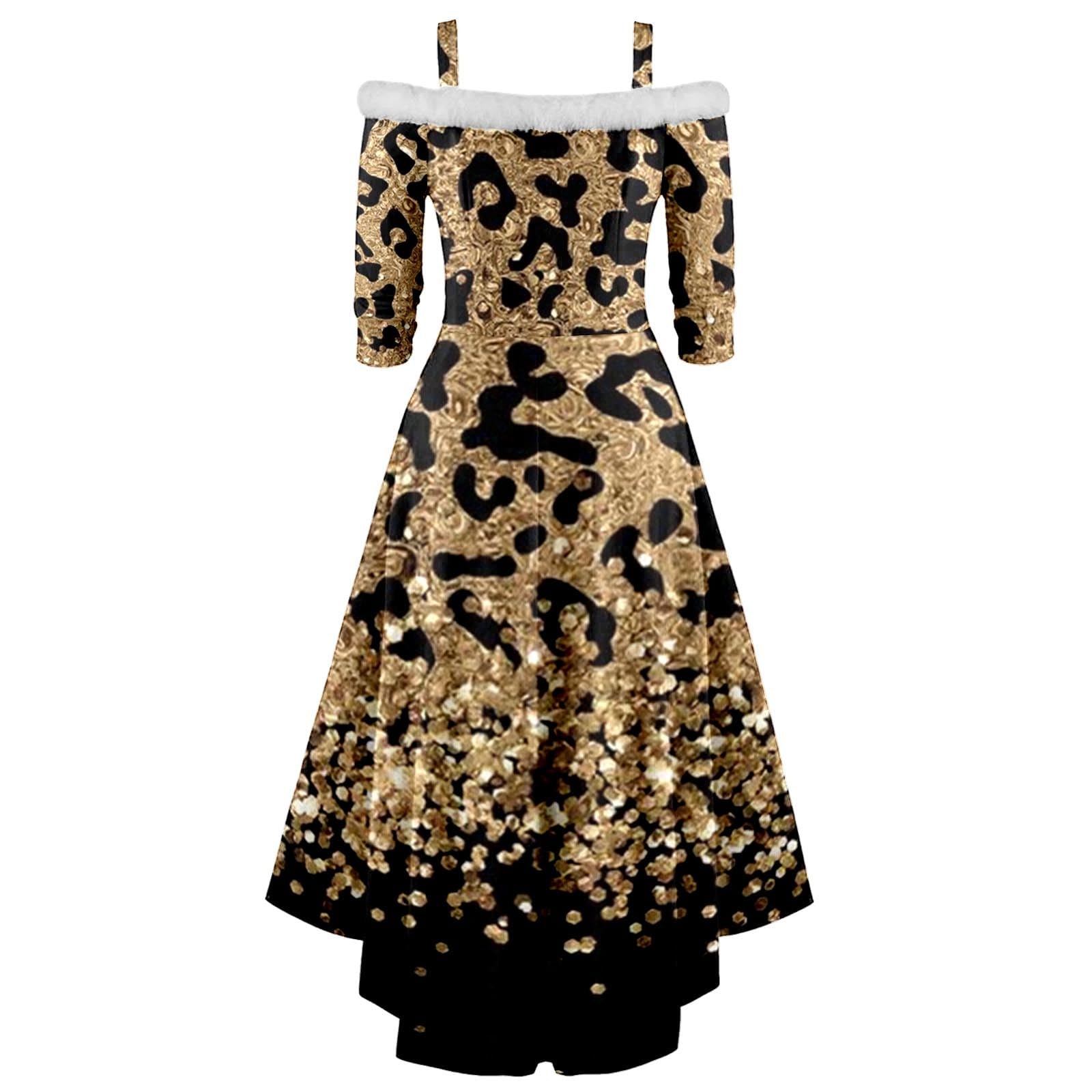Vestiti Natale-Abito Natale-Abito da Donna con Canotta, per Natale, Tinta Unita, con Scollo A V, Abito da Donna, A Mezza Manica, Casual, da Festa