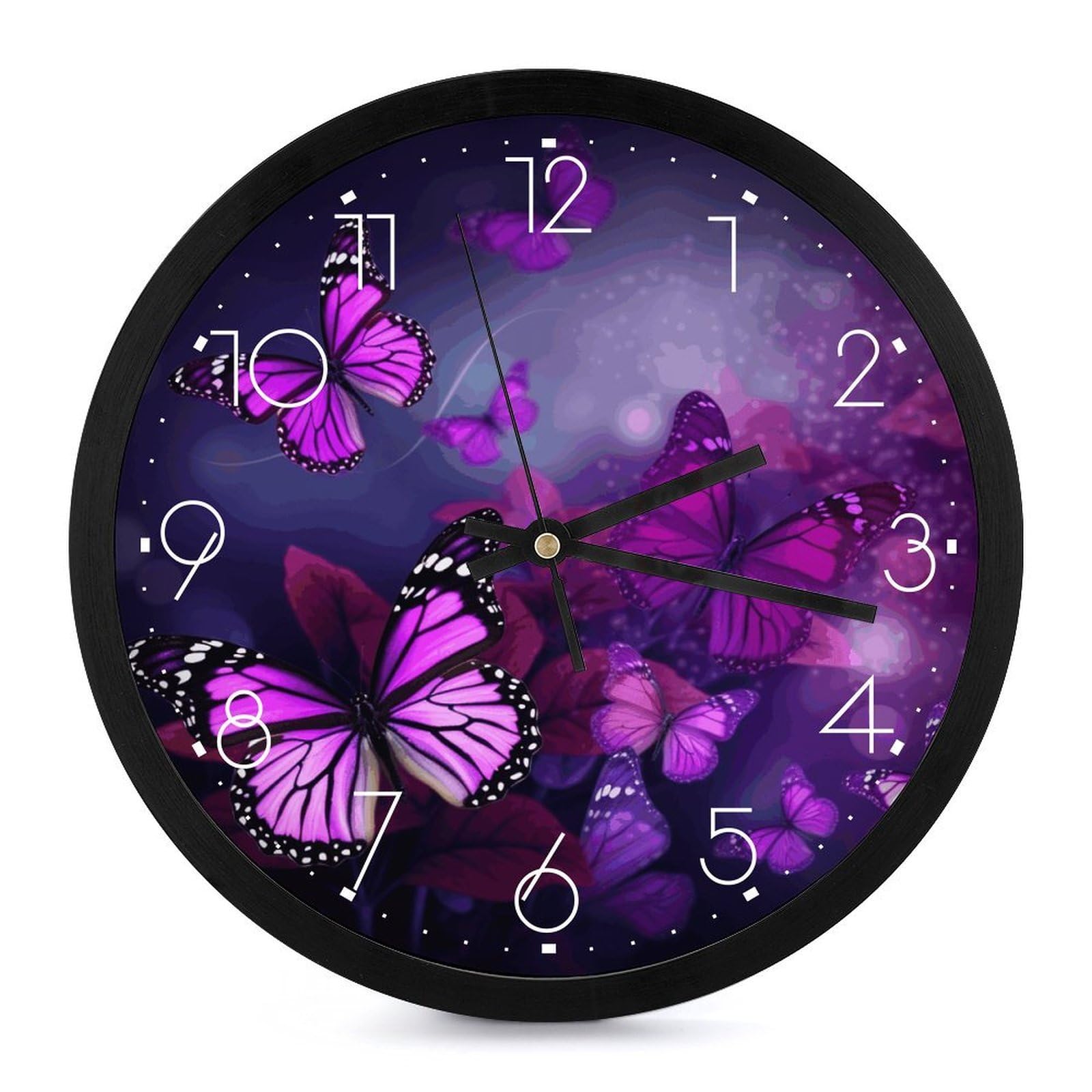 Horloge murale décoration de salon grand format motif papillons