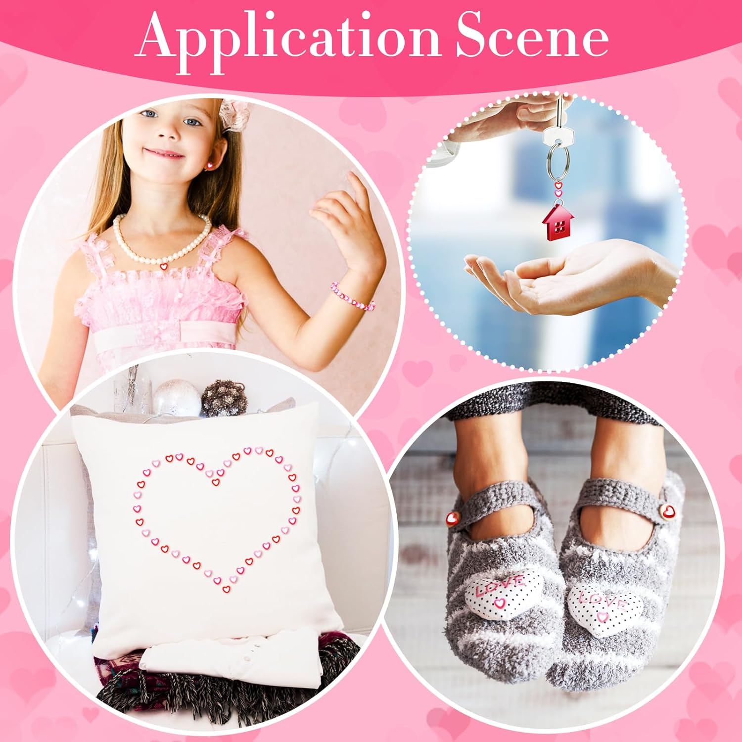 Quelay 600 Pcs Heart Beads Double Heart Spacer Beads for Jewelry Making Bracelet 8mm Colorful Love Mixed Flat Loose Pony for DIY Crafts Necklace Keychain Earring(Outter Color,Classic Style) - Image 7