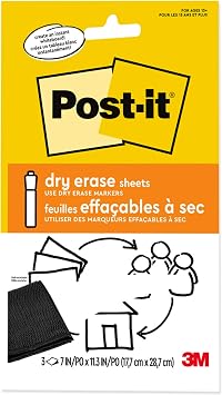 Post-it Dry Erase Sheets, 7 x 11.3 in, 3 Sheets