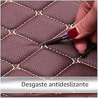 Vista 5 de Tapetes de auto personalizados, revestimientos de cuero de cobertura total para la mayoría de vehículos (negro y rojo)