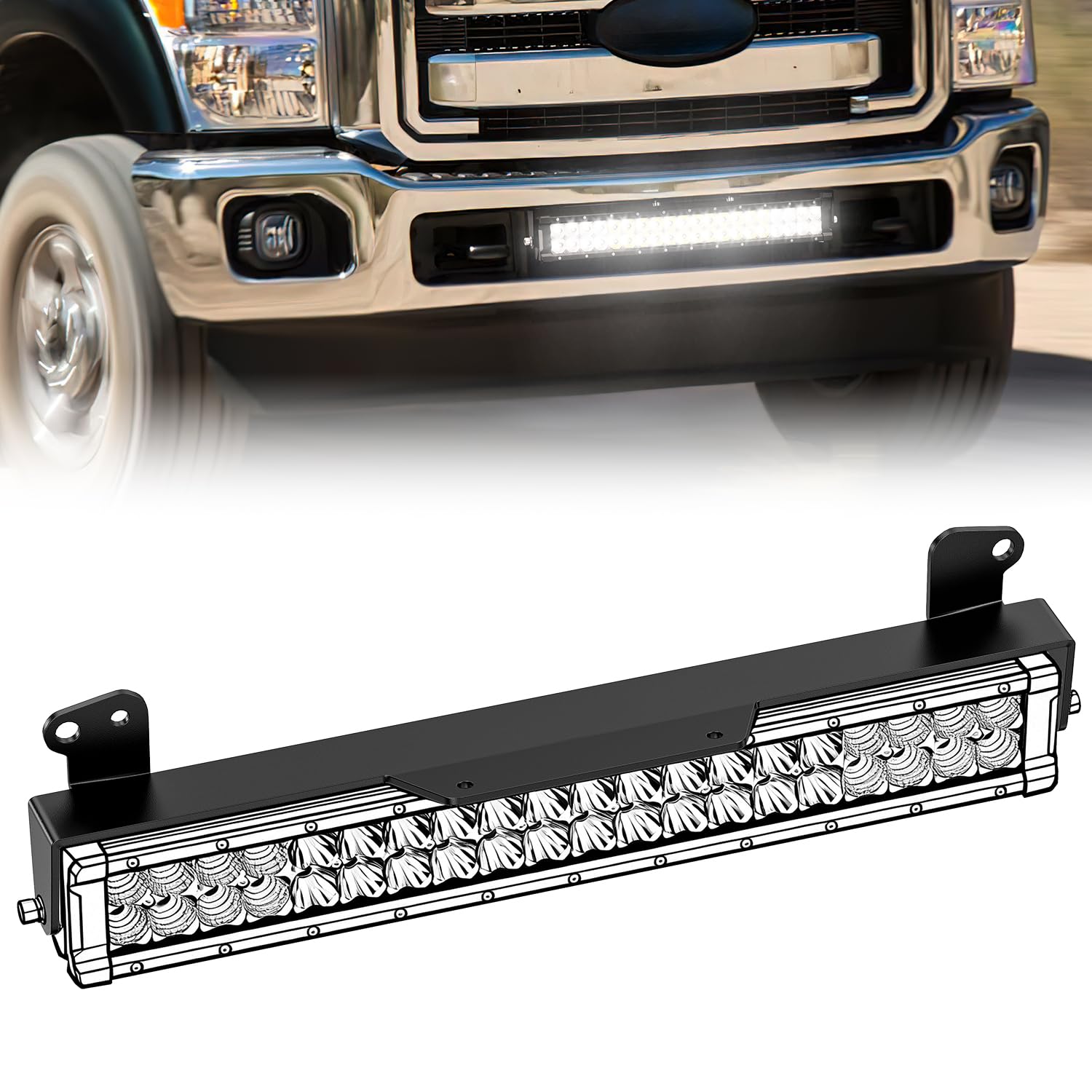 Nilight Hidden Bumper Mounting Bracket for 2011-2016 Ford F250 F350 F450