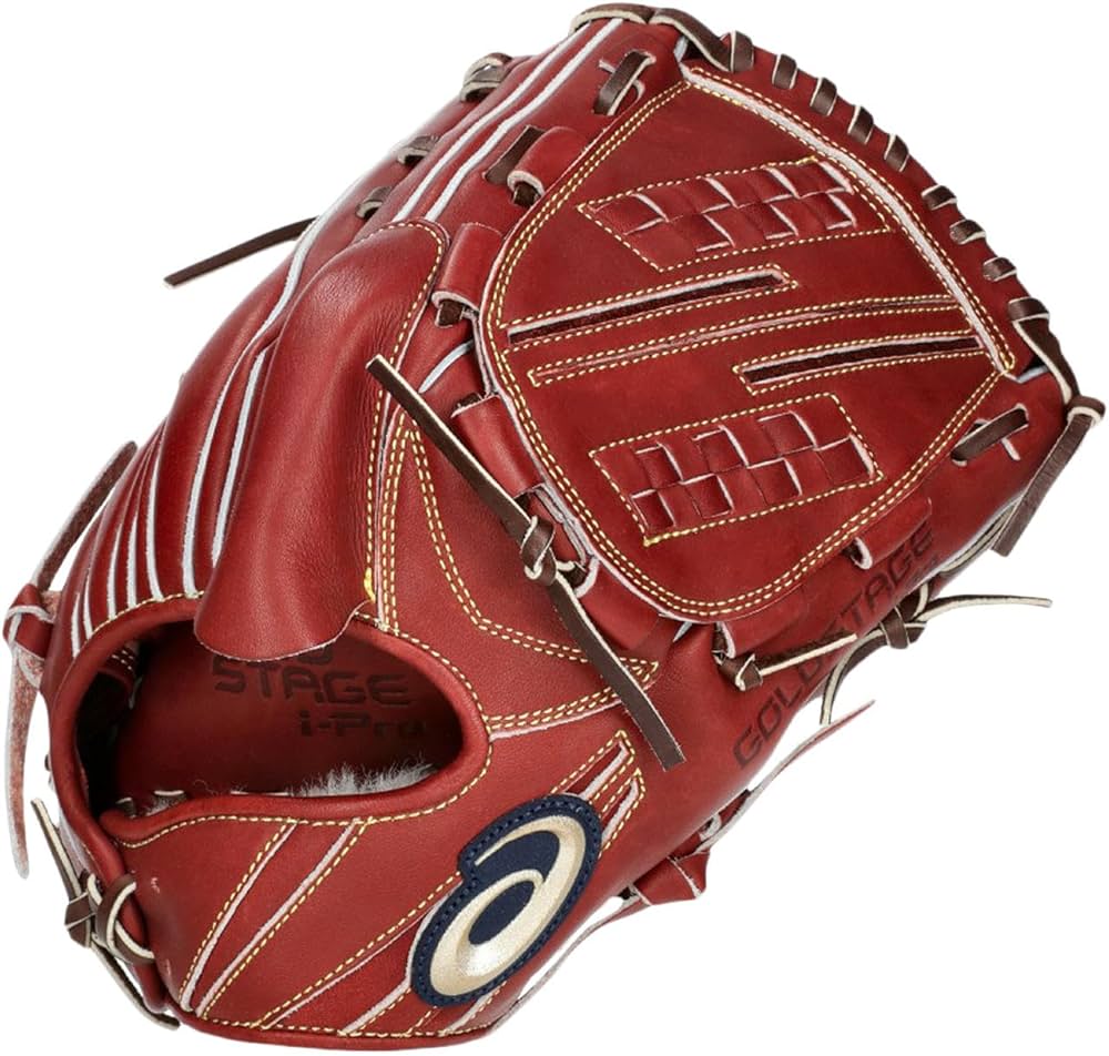 アシックスゴールドステージ硬式野球グローブ ブラウン レザー Amazon