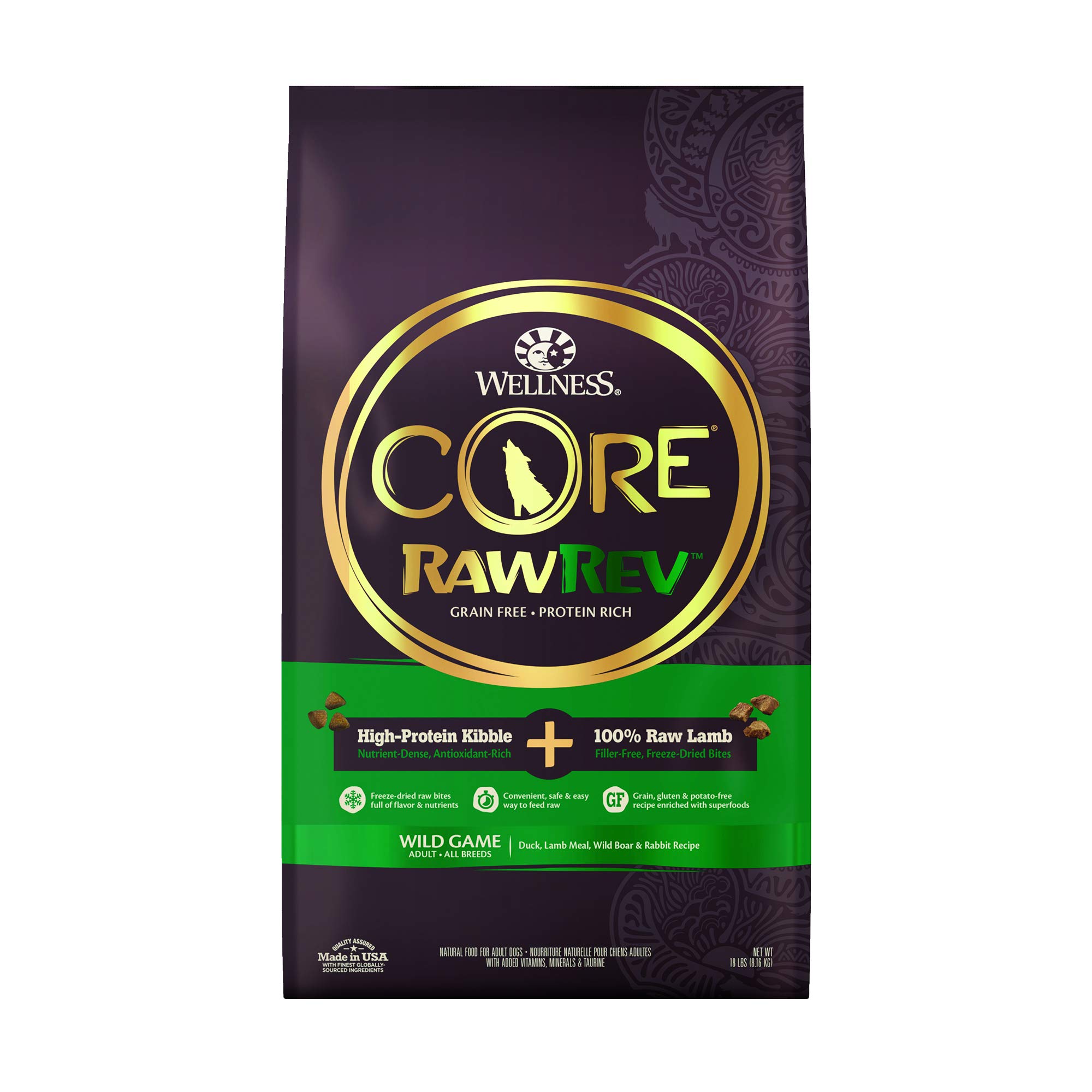 Wellness CORE RawRev Grain Free Dry Dog Food, High Protein Dog Food