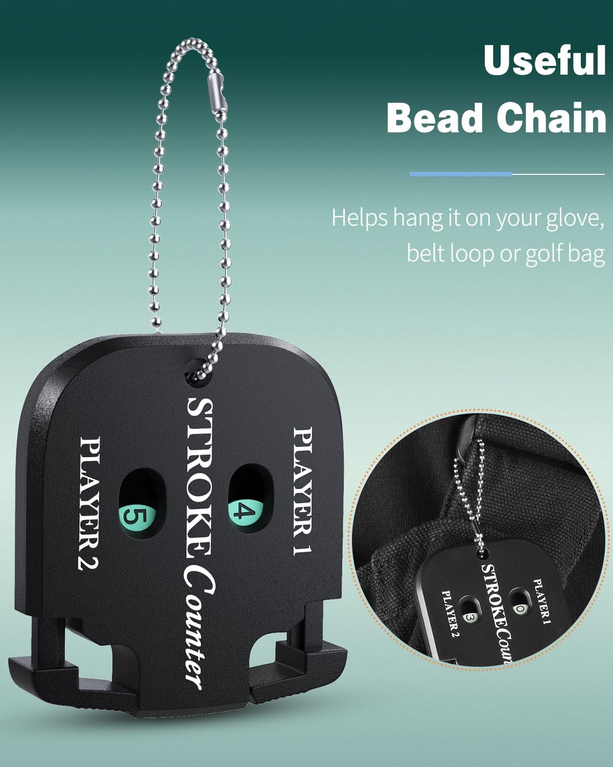 GreenHaven Mini Golf Score Shot Stroke Counter Clicker with Dial Resetting Tool/Key Chain for Golf Game Scorekeeper Portable 2 Digit Outdoor Sport Scoreboard for Putts (2 Pack)