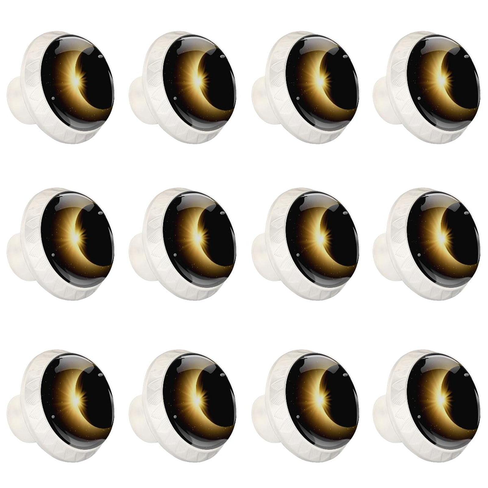 Boutons de meuble eclipse solaire pour relooker une armoire de cuisine ou commode lot de 12
