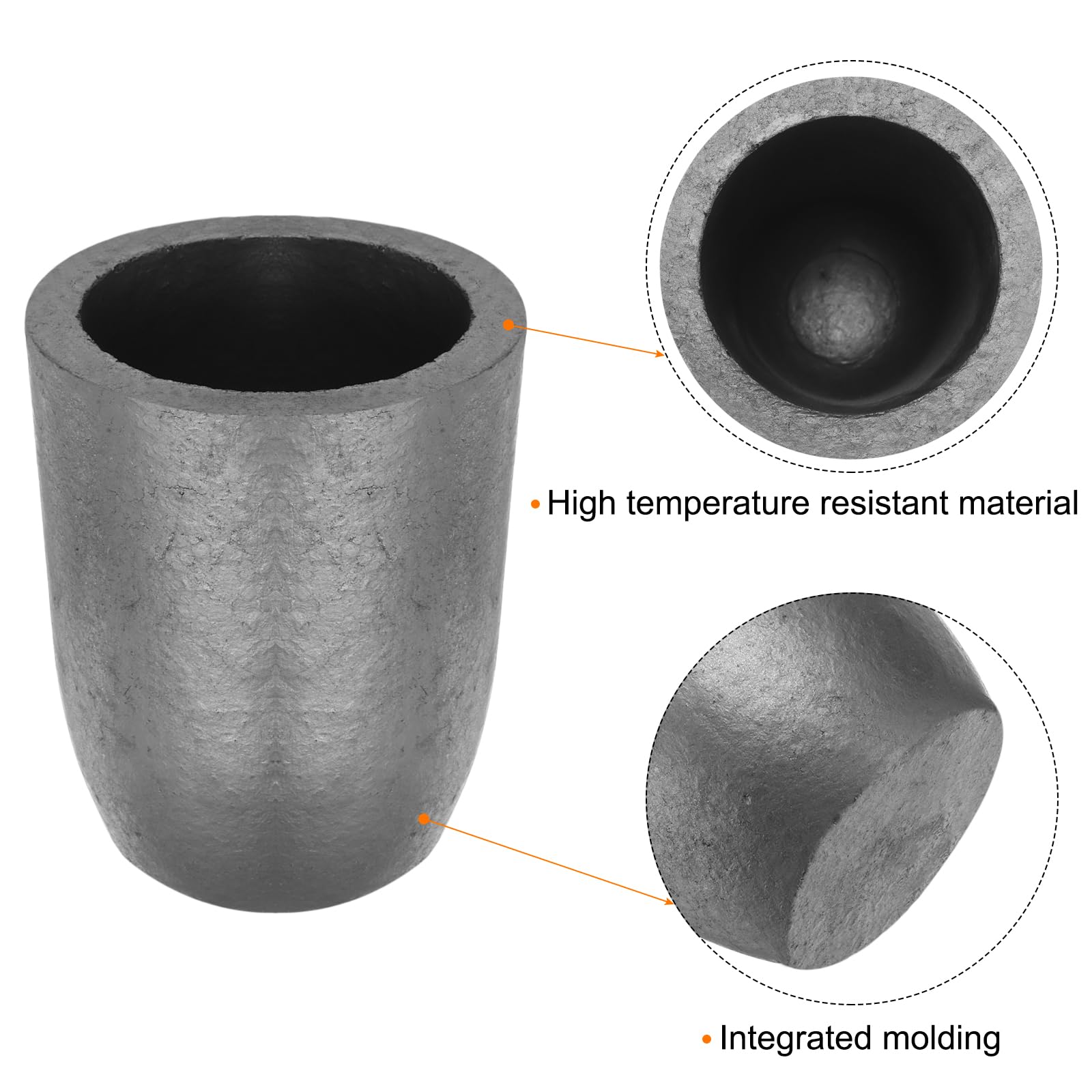 QUARKZMAN Crucible de Grafito de Silicio, 12.3kg Crisol de Fundición de Cobre para Fundir Oro, Plata, Cobre, Molde de Fundición de Horno de Joyería, 120mm ID x 184mm Altura