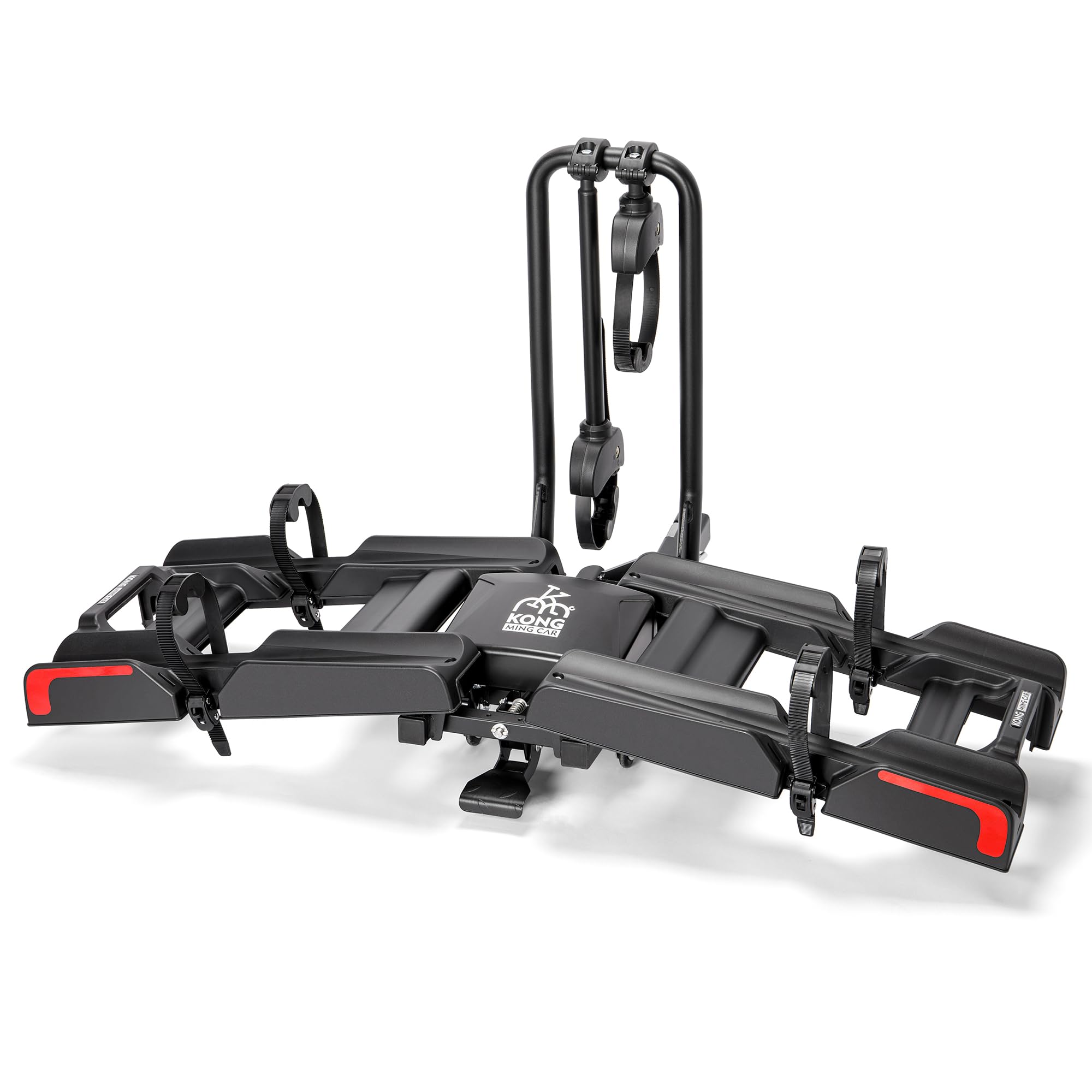 Portabici per Gancio Ebike KONG MING CAR 90 Kg di Capacità - Portabici Pieghevole e Inclinabile per Biciclette con Pneumatici Fino a 12,7 cm di Larghezza per Attacco da 5 cm su Auto, SUV, Camion