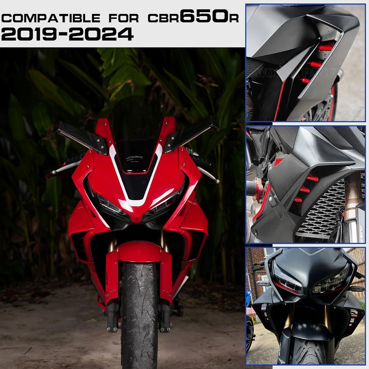 Cbr650r Windshield WOOGA Sport Racing Double Bubble Windshield For