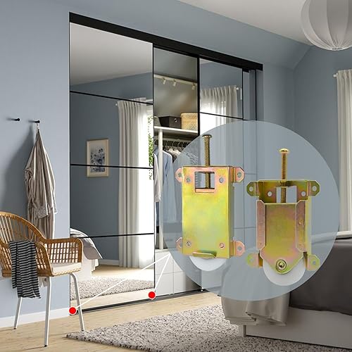 Miniatura 3 de Rodillos de Repuesto para Puertas Corredizas de Armario con Espejo, Herrajes que se Ajustan a la Pieza de Contratistas #W8020C o Puertas de Armario