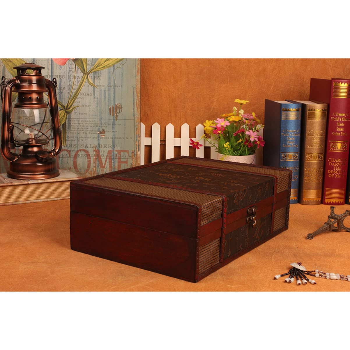 Cabilock Vintage Holz Aufbewahrungsbox Mit Deckel Große Schreibtischbox Für Dokumente Und Schmuck Unbehandeltes Holz Dekorative Speicherbox Für Erinnerungsstücke Und Kleinigkeiten
