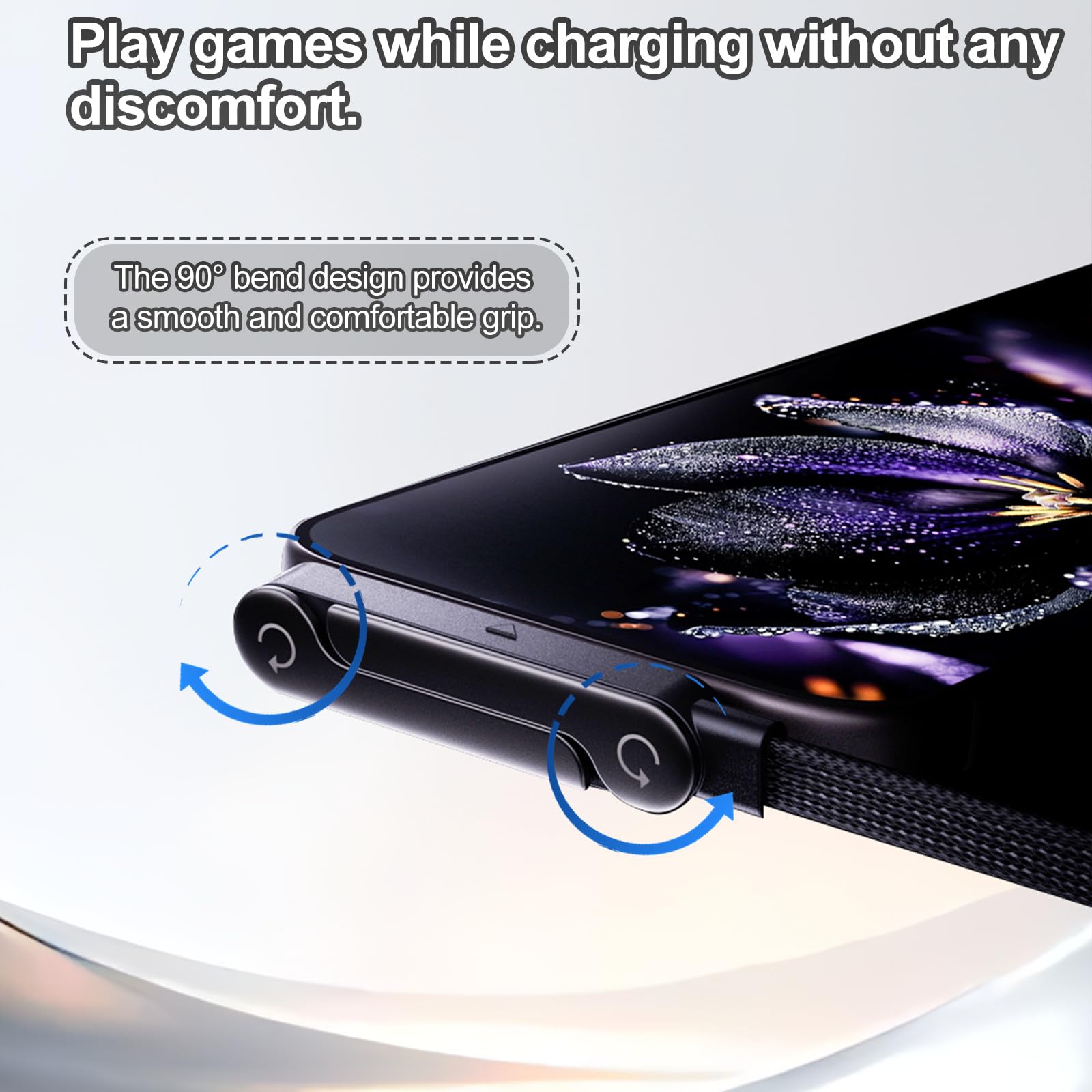Noaya 2-in-1 Invisible Stand Charging Cable - 240W Fast Charging Cable, 4.9FT Multi Charger Cord with Type C, T-Shaped Foldable Stand for Smartphones,Tablets,Laptops(1PCS) Office Product 2512-02 — view 6
