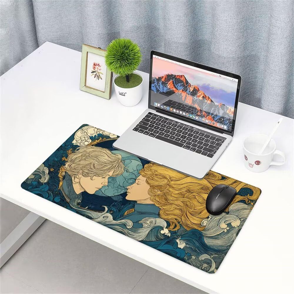 Alfombrilla de Mouse para Juegos, Giallo, XXL, Antideslizante, Impermeable, Diseño de Astratto, Extendido, Grande, 1200x600x3mm, para PC, Laptop, Ufficio, Famiglia d-558