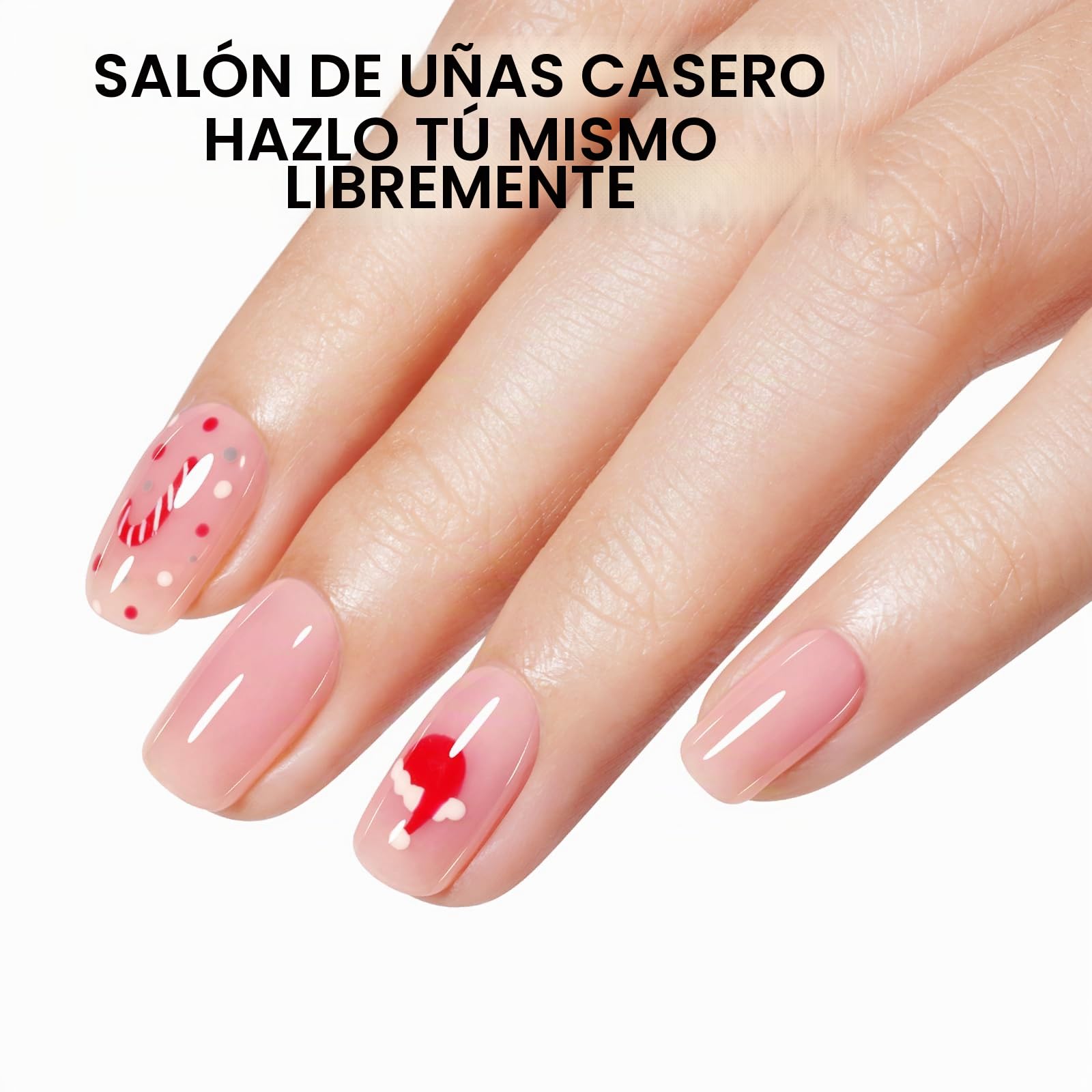 AILLSA Esmalte de uñas de gel rosa nude, esmalte de gel de color neutro transparente, esmalte de uñas de gel de gelatina, translúcido natural, uñas UV para arte de uñas, manicura francesa en casa