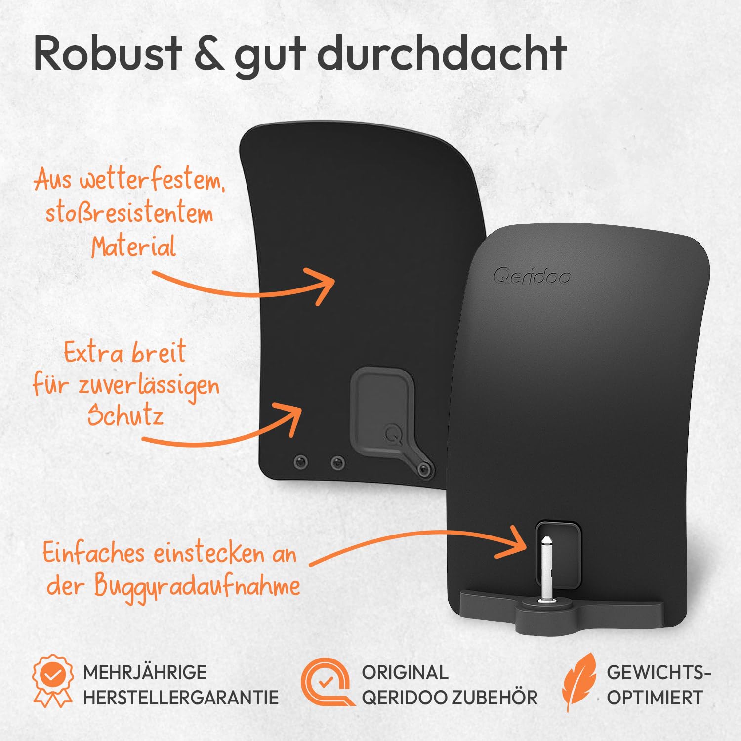 Qeridoo Schmutzfänger | Zubehör für Fahrradanhänger | Schutz vor Steinen & Schmutz im Trailer-Modus | Passend für Sportrex, Kidgoo ab 2022 & QUPA Plus | EIN- & Zweisitzer kompatibel