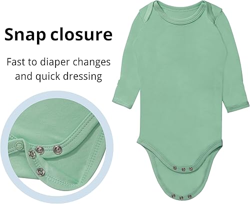 Miniatura 4 de GUISBY Body para bebé, body de manga larga de rayón para niños y niñas de 0 a 24 meses