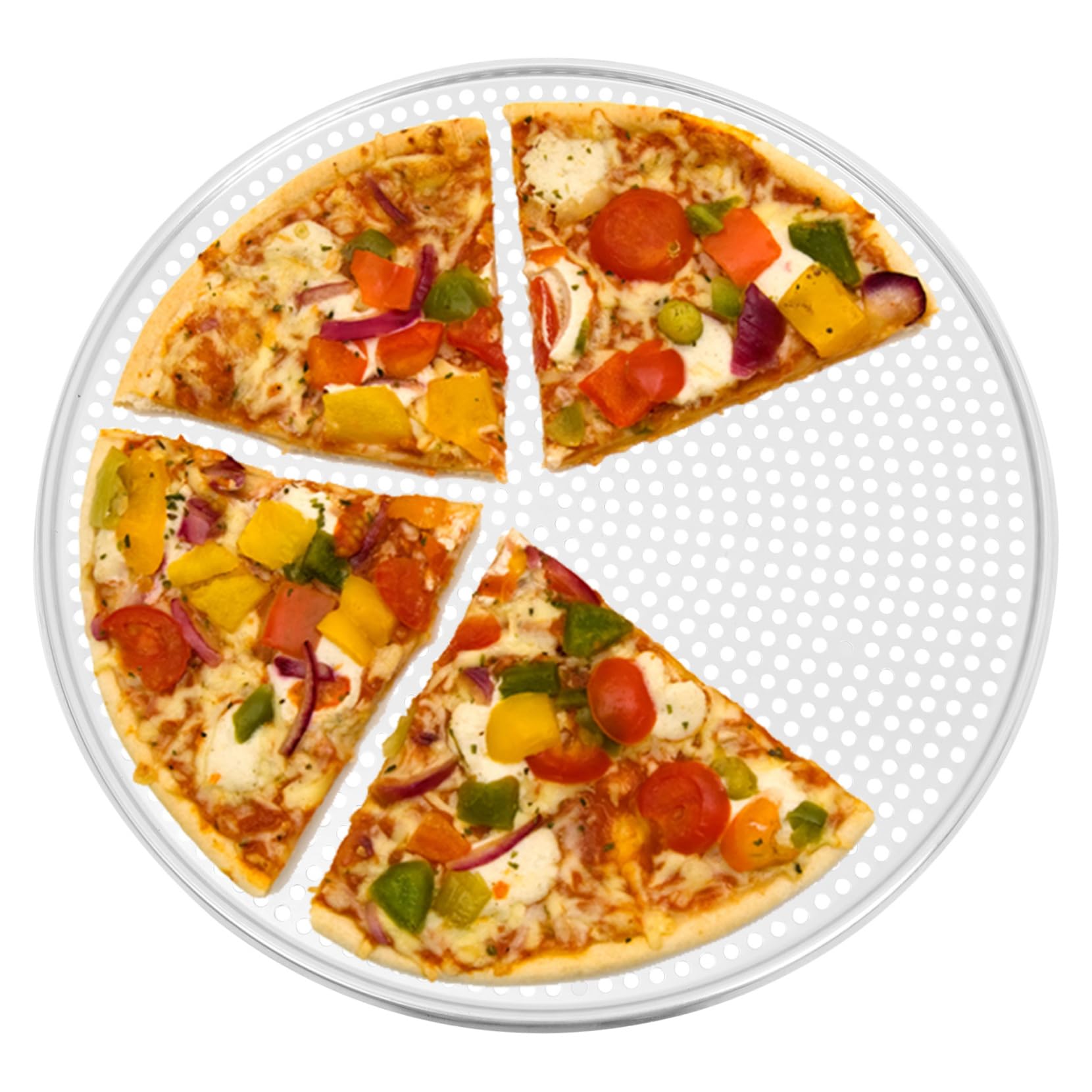 Angoily Rundes Pizzablech Einfache Reinigung und Verwendung aus Aluminium mit Löchern Perforiertes Backzubehör für Gleichmäßige Hitzeverteilung Zuhause oder Restaurant