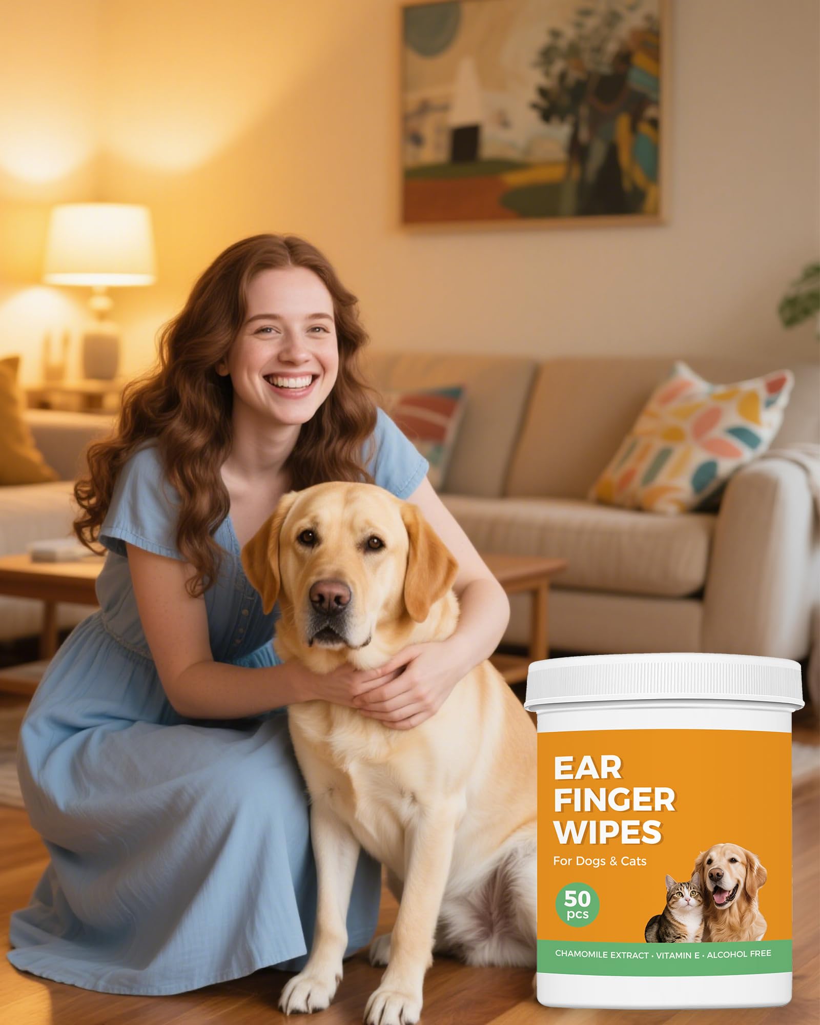 Ear Cleaner Finger Wipes, Pet Wipes for Dogs & Cats, Soft Otic Cleaning Pads, Natural Dog Ear Wipes Gently Remove Wax, Dirt and Odor, Non-Irritating, 50 Counts - image 7