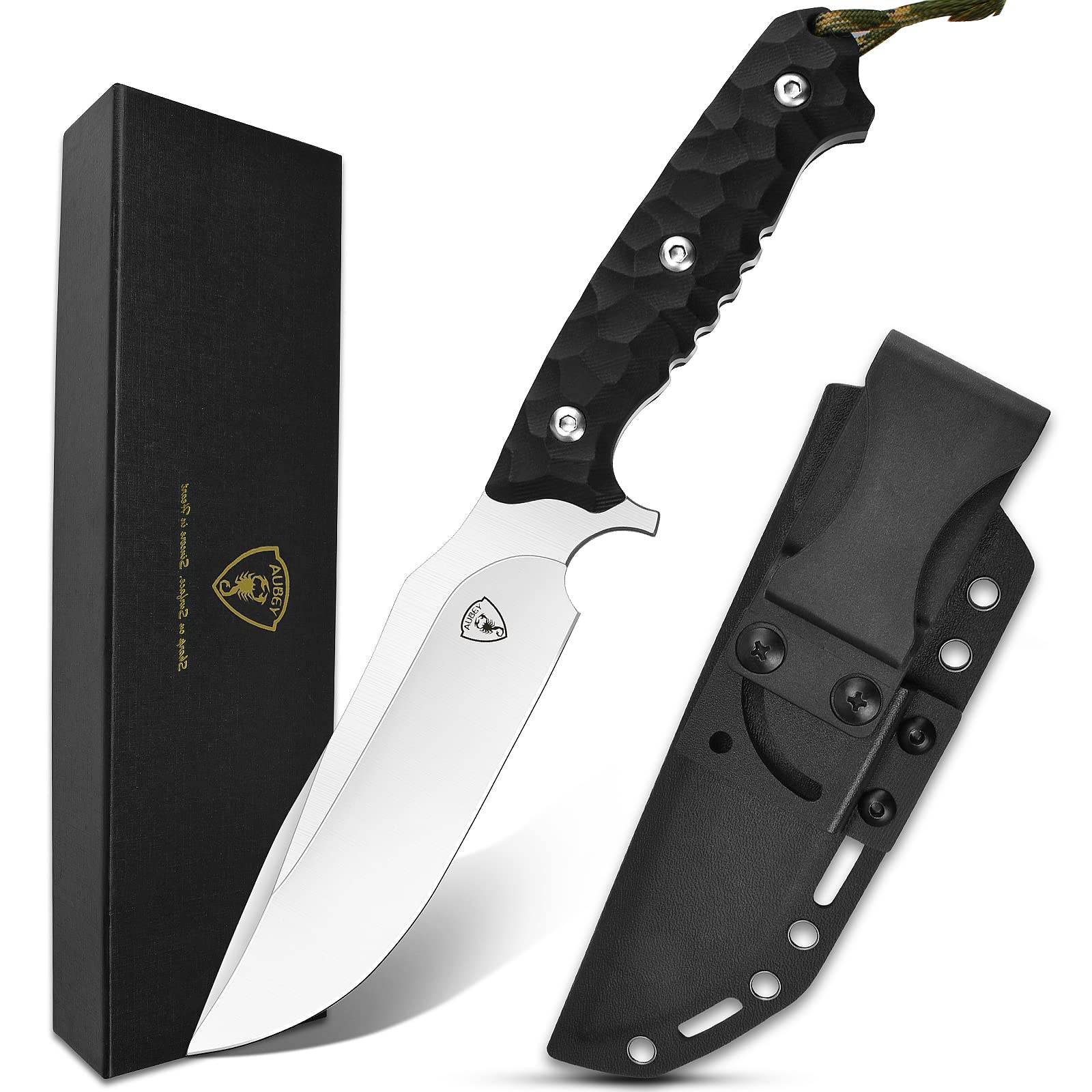 Buy AUBEY Outdoor Survival Knife, 10.6" Fixed Blade Camping Knife D2