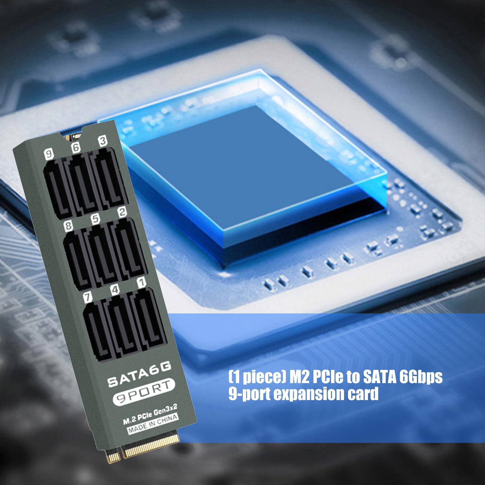 Scheda PCIe SATA3.0 a 9 porte da 6 Gbps con ASM1166 per archiviazione professionale in scheda di espansione di archiviazione workstation