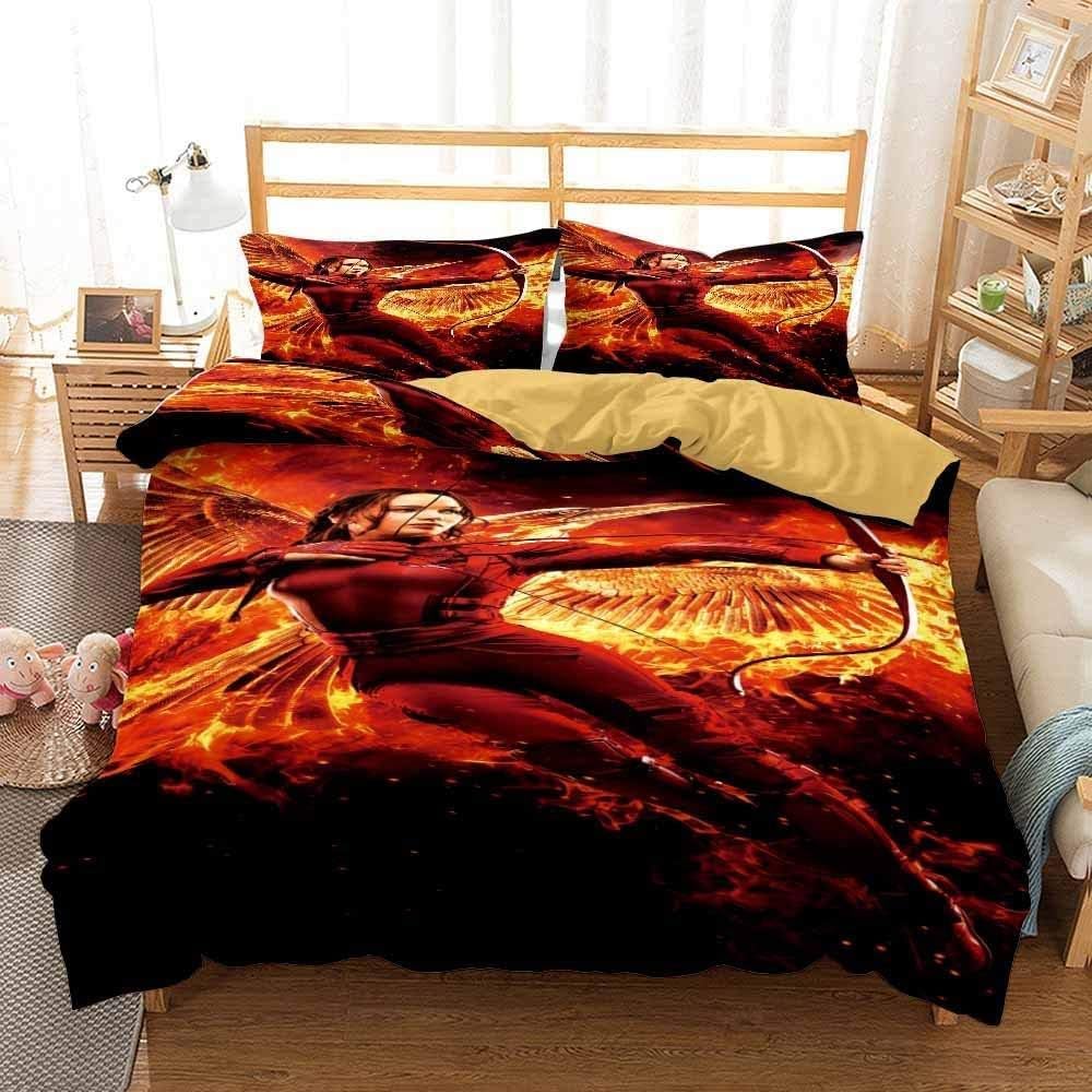 Parure de lit Hunger Games 135x200 avec housse de couette microfibre et taie d'oreiller A6